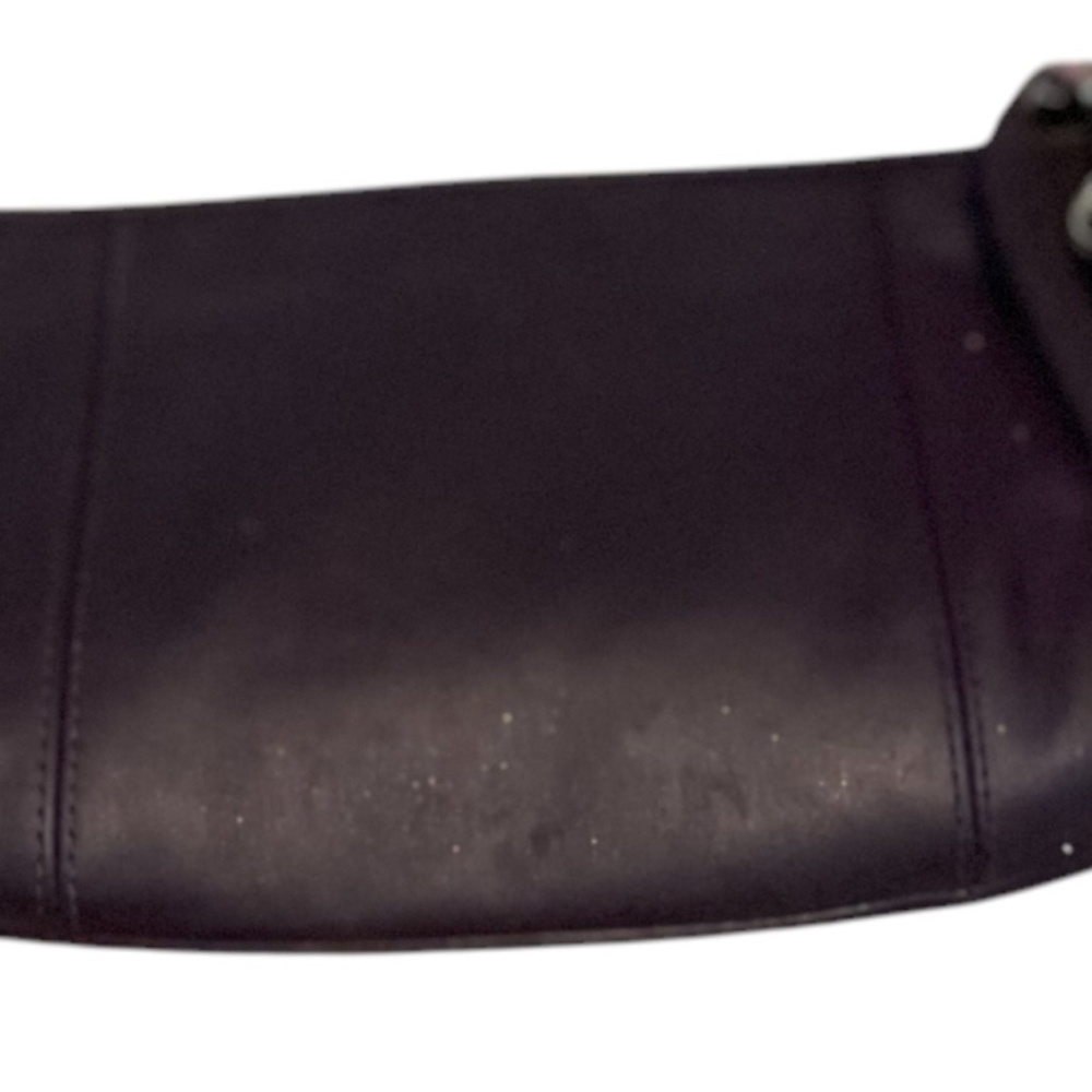 Coach Purple Grosgrain Leather Clutch Gold-Tone‎ Hardware Wrist Strap - Picture 6 of 8